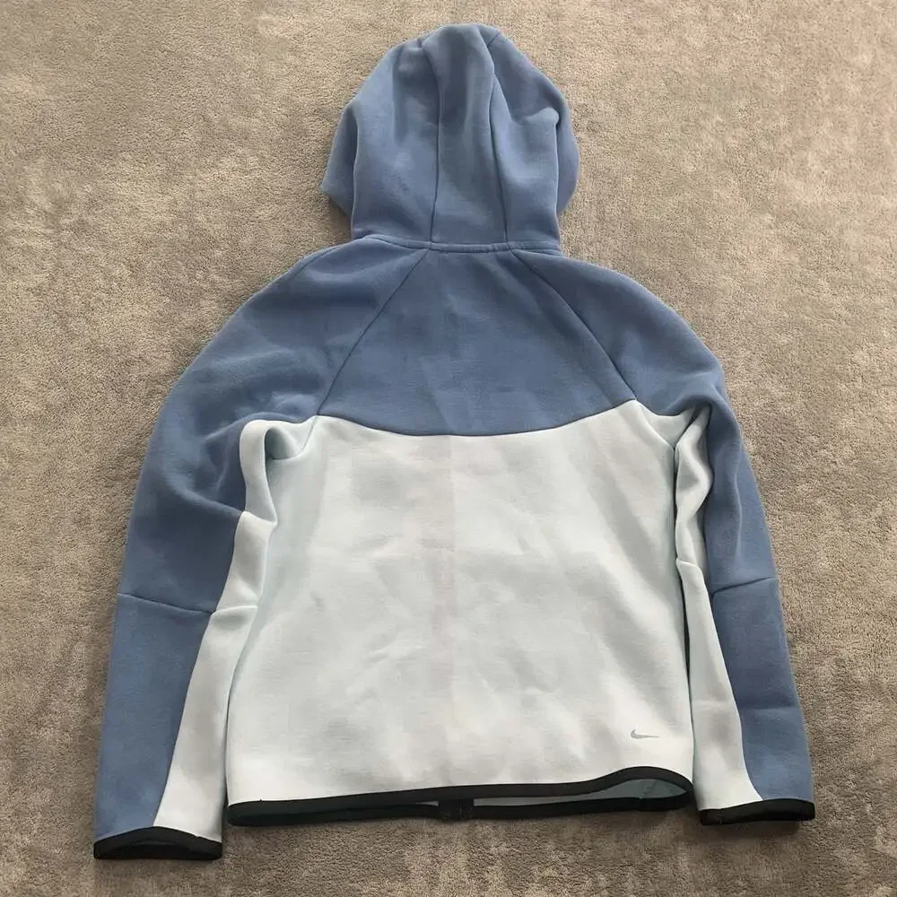 Nike Tech Fleece Hoodie Boy's Large Blue Full Zip Sweatshirt Jacket HV5867-474